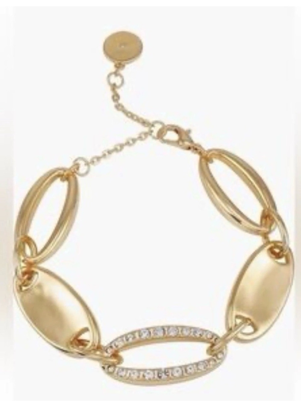 Vince Camuto Gold-Tone Link Bracelet with Pavé Oval